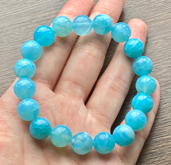 ラリマー 10mm玉ブレスレット 内径約16cm 世界三大ヒーリングストーン