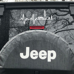 キャンプ　心電図転写ステッカー　Jeep ジープ 4枚目の画像