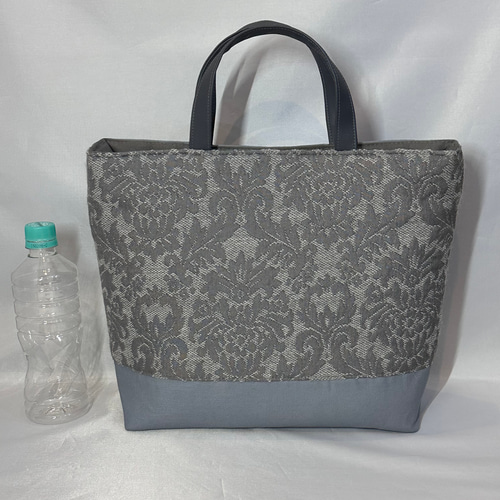 エンボス加工ダマスク、ウール生地のA4サイズトート トートバッグ