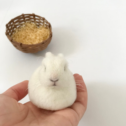 もふっとまるっとうさぎさん〜 うさぎ 羊毛フェルト