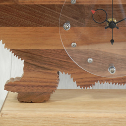 犬形時計（電波時計）　ウェルシュ・コーギー【木製（ウォルナット集成材）】（置き・掛け兼用時計） 5枚目の画像