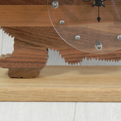 犬形時計（電波時計）　ウェルシュ・コーギー【木製（ウォルナット集成材）】（置き・掛け兼用時計） 10枚目の画像