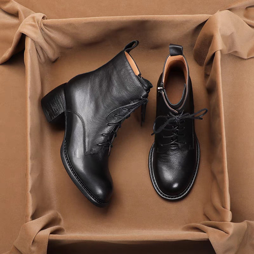 【美品✨】Camper Mil レースアップ　ブーツ　レザー　ブラック　25cm ブーツ レディース 本革 ミドルブーツ レースアップ 履きやすい 歩き