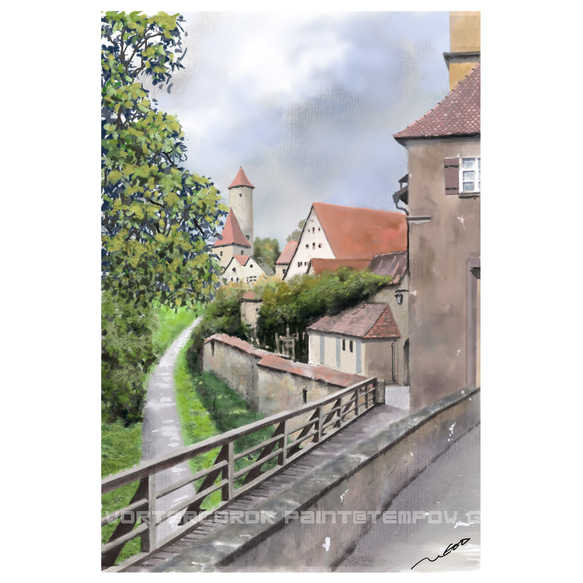 ポストカード ヨーロッパ風景画（組み合わせ自由4枚セット1.000円）No.253  ドイツ　バイエルン 1枚目の画像