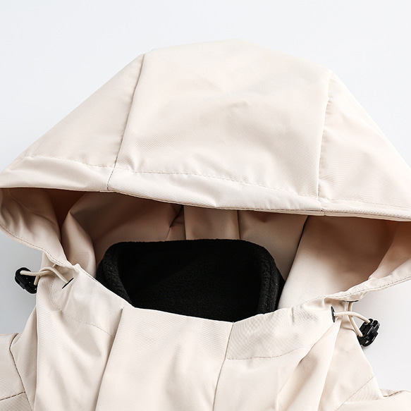 秋冬新品 3-in-1 フード付きジャケット メンズ 無地 レトロ アウトドアアウターコート 大きいサイズ 8枚目の画像