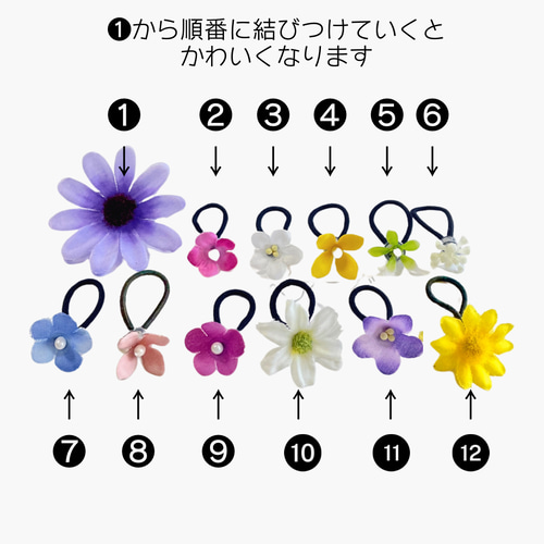 ラプンツェル】小さなお花のヘアゴム 12個セット｜髪飾り 子供 ベビー 