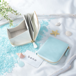 大きな小銭入れのL字ファスナー コンパクト財布 イタリアンレザー