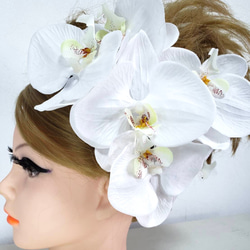 9 髪飾り 白  胡蝶蘭　卒業式 成人式 結婚式 和装　白無垢　ウェディング 2枚目の画像