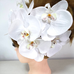 9 髪飾り 白  胡蝶蘭　卒業式 成人式 結婚式 和装　白無垢　ウェディング 4枚目の画像