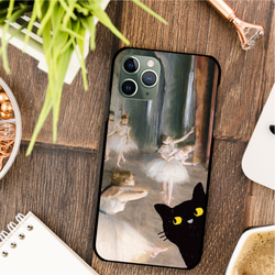 ユニークな アートと 猫 のコラボ スマホケース iPhoneケース 樹脂 4枚目の画像