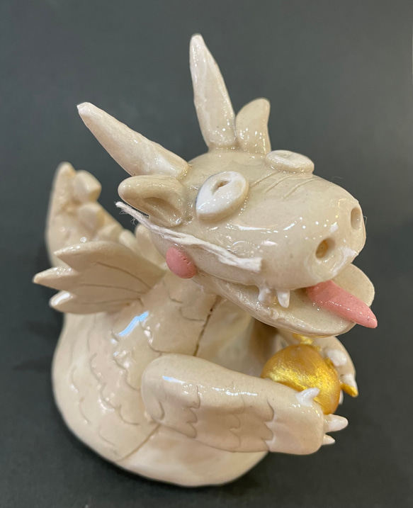 置物 龍 辰年 白陶器 置物龍辰年白