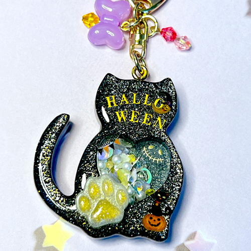 まねき猫 紅葉 ハロウィン 猫ぱん どんぐり ハンドメイド レジン猫