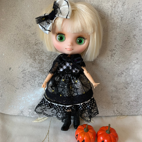 ミディブライスアウトフィット ハロウィンワンピース 髪どめ ケープ 