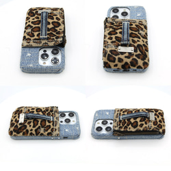 [新物品！ 1 件可用] iPhone14Pro 豹紋牛仔保護殼/附配件包 第7張的照片