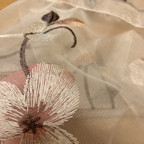 カフェカーテン【バラ刺繍レース　のれんダブルデザイン】ハンドメイド 31aff7ceb95eb8e6d146625de40e77