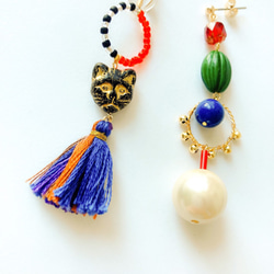 【Iku様】EARRING:「黒猫」 猫じゃらし 3枚目の画像