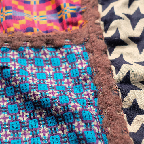 主役級マフラー！柄生地パッチワーク大判ストール（22w-18）パターンC