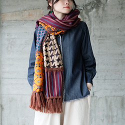 Mantle パッチワーク マフラー Mantle パッチワーク マフラー Mantle パッチワーク マフラー