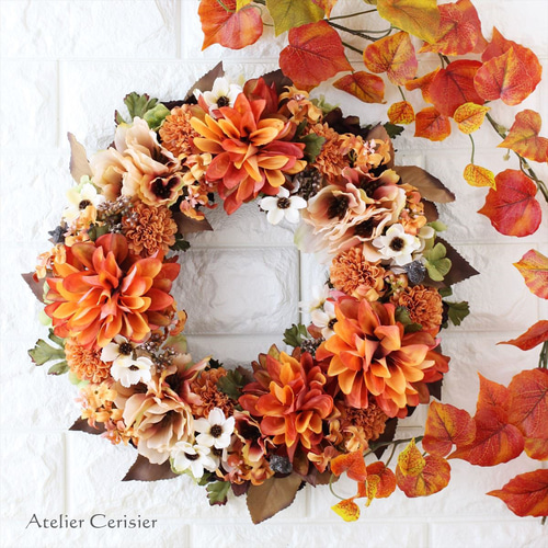 【SALE】フラワーリース 夏色6 咲き誇る花たち 玄関リース 造花 ダリア SALE】フラワーリース 夏色6 咲き誇る花たち 玄関リース 造花 ダリア