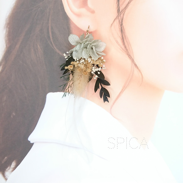 一点限定】本物のお花のブーケアクセサリー ピアス イヤリング 