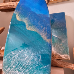 海を感じるインテリア　サーフボード型　オーシャンアート　Lsize　No.3　レジン海 5枚目の画像