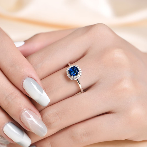 K18YG 天然ダイヤモンド サファイア リング レディース指輪 20.5号 SELECT JEWELRY サファイア ダイヤモンド リング・指輪 K18YG