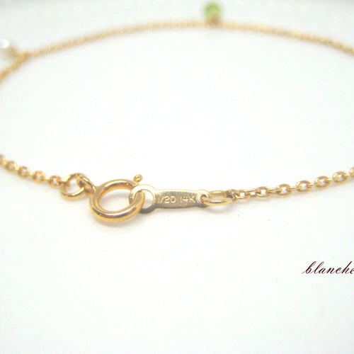 14KGF ペリドットと淡水パールのブレスレット 14kgf ペリドットと淡水パールブレスレット ブレスレット