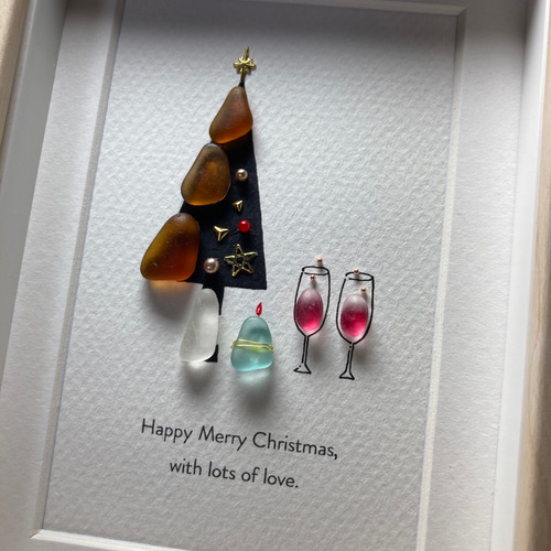 シーグラスアート「ブラウンクリスマスツリー」 その他アート ゆきみ