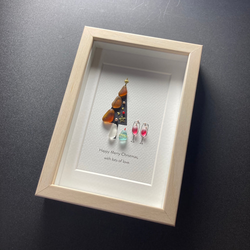 シーグラスアート HappyMerry Christmas♡ おさえ