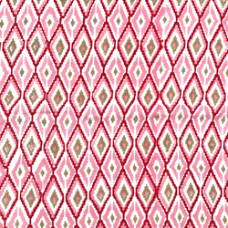 【50cm単位】ホワイトピンクレッドひし形　インド　ハンドブロックプリント生地  コットン 3枚目の画像