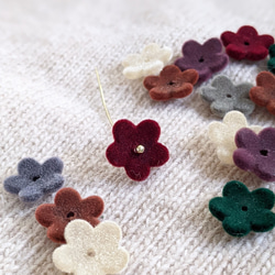 フロッキービーズ フラワー パーツ 20個 花 ベロア ビーズ チャーム 3枚目の画像