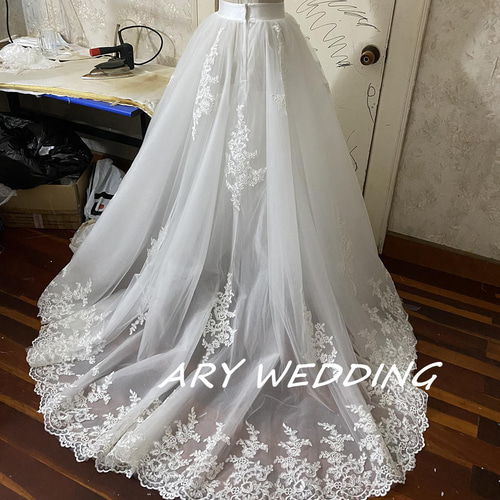 高品質！ソフトチュールオーバースカート 魅惑の花レース ボリューム  