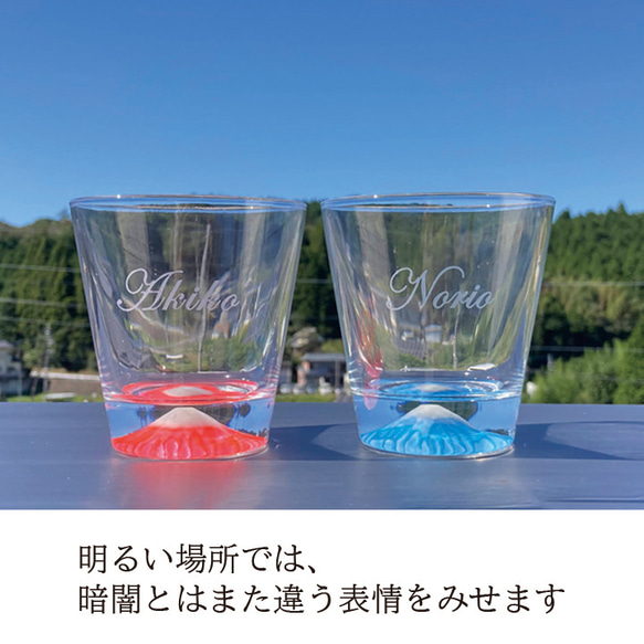 【送料無料 名入れ グラス】名入れ 光るグラス 富士山 300ml 木箱入り（洋） | 結婚祝い 名前入り sb225 8枚目の画像