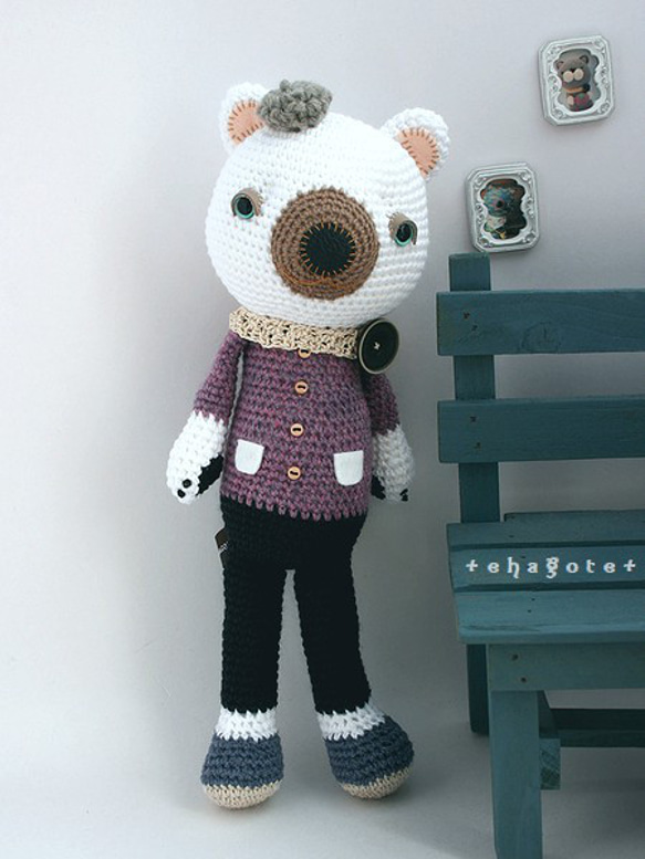 no.2326 white Bear (シロクマ) あみぐるみ ehagote 通販