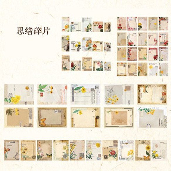 コラージュ 素材紙 マテリアルパック 手帳 装飾 アート ハンドメイド レトロ 3枚目の画像