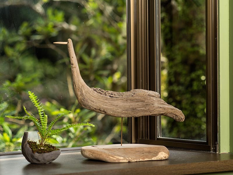 一点モノヴィンテージ 木製テーブル 鳥モチーフ インテリア アート作品