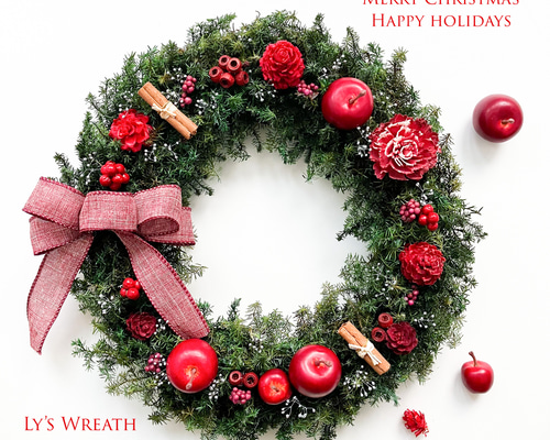 Lサイズ＊赤い木の実のクリスマスリース ドライフラワー Ly's Wreath