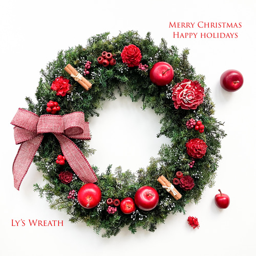 Lサイズ＊赤い木の実のクリスマスリース ドライフラワー Ly's Wreath