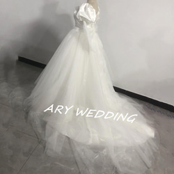 豪華！新娘婚紗可拆大絲帶罩裙令人垂涎的禮服婚禮 第6張的照片