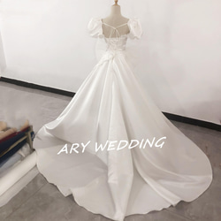 豪華！新娘婚紗可拆大絲帶罩裙令人垂涎的禮服婚禮 第3張的照片