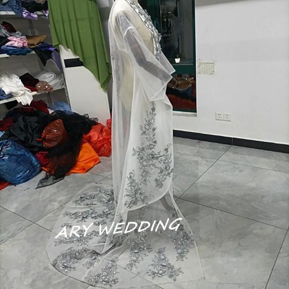 高品質！チュール打掛　着物　オーバードレス　レース羽織　ウエディングドレス　お色直し うす衣 花嫁和装 色打掛 XL ドレス