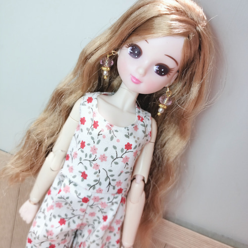 リカちゃん服  花柄オールインワン リカちゃん服 花柄オールインワン