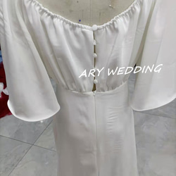 很受歡迎！婚紗禮服白色派對後婚禮前拍攝新娘長禮服 第3張的照片