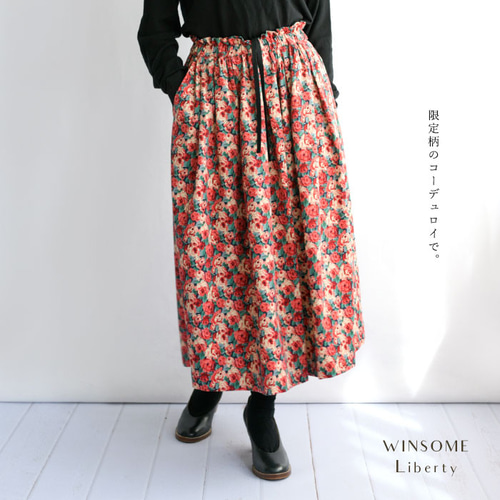 リバティ＜ROMAN ROSEローマンローズ ＞コーデュロイ ロングスカート 