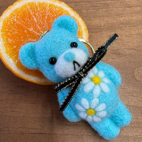 羊毛フェルト くまフラワー （bear bear シリーズ） 羊毛フェルト