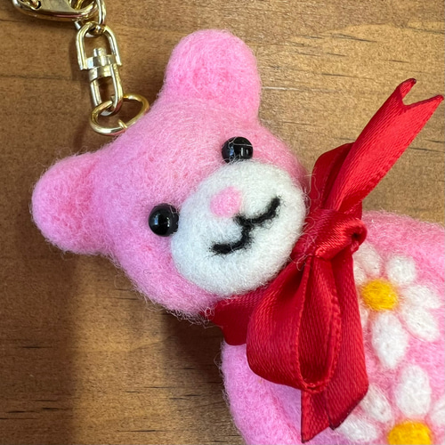 羊毛フェルト くまフラワー （bear bear シリーズ） 羊毛フェルト