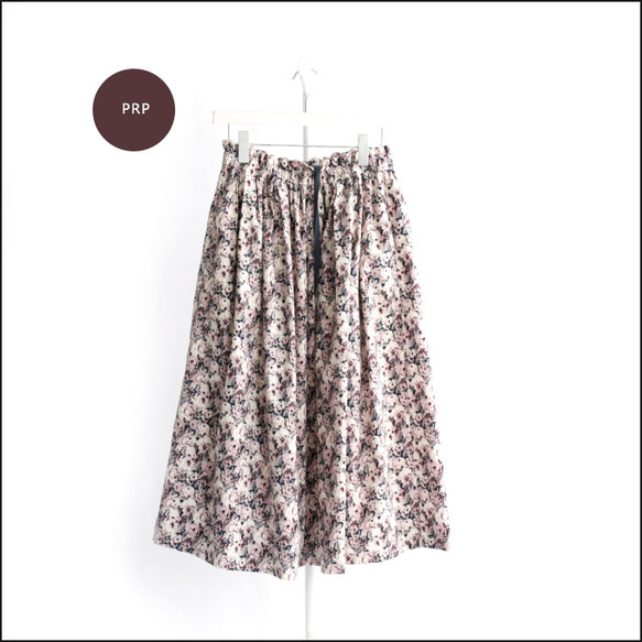 リバティ＜ROMAN ROSEローマンローズ ＞コーデュロイ ロングスカート＜BRUNA-COR-RR-PRP＞ Rose