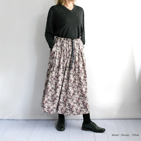 リバティ＜ROMAN ROSEローマンローズ ＞コーデュロイ ロングスカート＜BRUNA-COR-RR-PRP＞ Rose