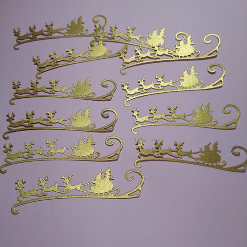 ダイカット サンタクロース 12枚 金色 クラフトパンチ