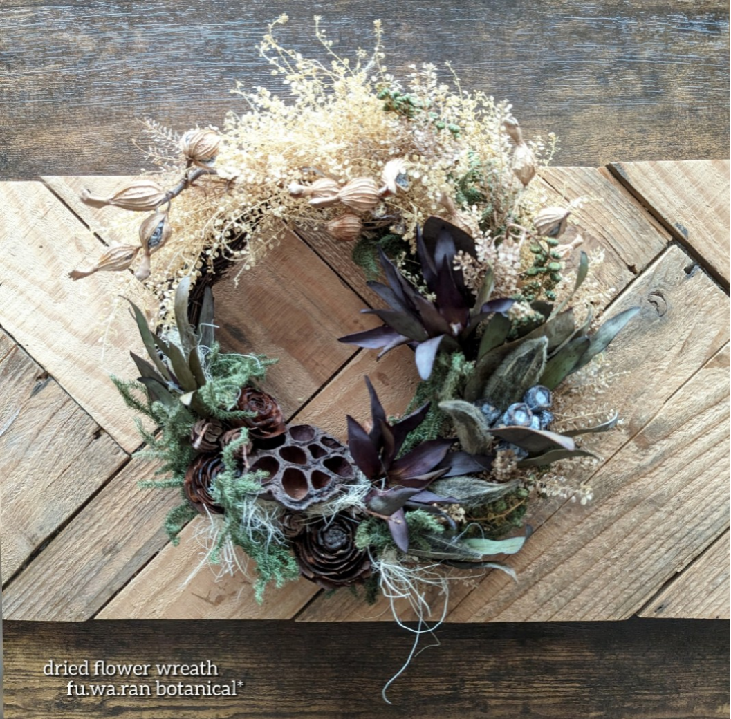 専用＊リューカデンドロ&ナズナ ドライフラワーリース リューカデンドロ&ナズナ ドライフラワーリース リース fu.wa.ran